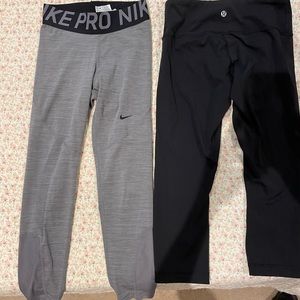 Lululemon and Nike capri leggings